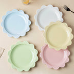 Rosette Ceramic Snack Plate Pastel Yellow 8.5 Inch Nestasia