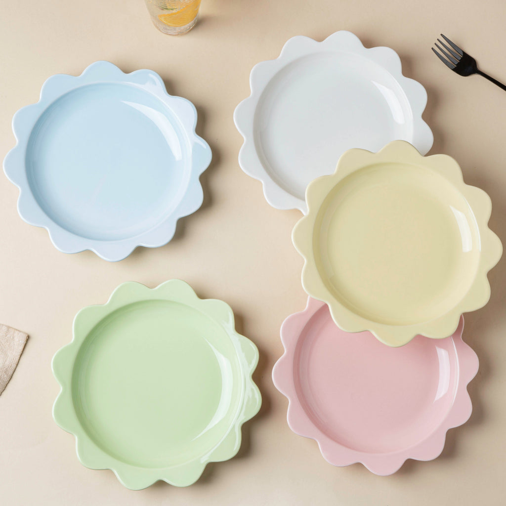Rosette Ceramic Snack Plate Green 8.5 Inch Nestasia
