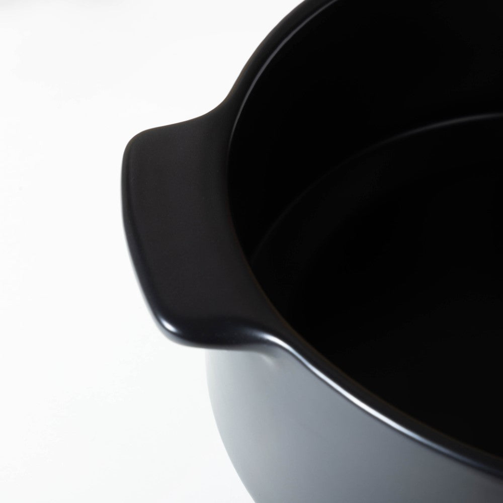 Ceramic Casserole Pots Black 2 L Nestasia