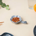 Pebble Glazed Dip Bowl With Chopsticks Rest Nestasia
