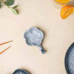 Pebble Glazed Dip Bowl With Chopsticks Rest Nestasia