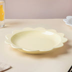 Rosette Ceramic Snack Plate Pastel Yellow 8.5 Inch Nestasia