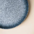 Pebble Glazed Snack Plate Blue White 8 Inch Nestasia