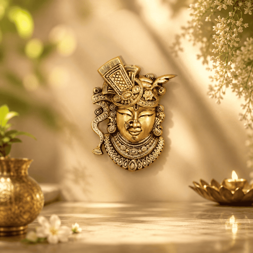 Brass Shrinathji Wall Hanging (6.3 Inch) Vedansh Craft