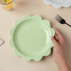 Rosette Ceramic Snack Plate Green 8.5 Inch Nestasia