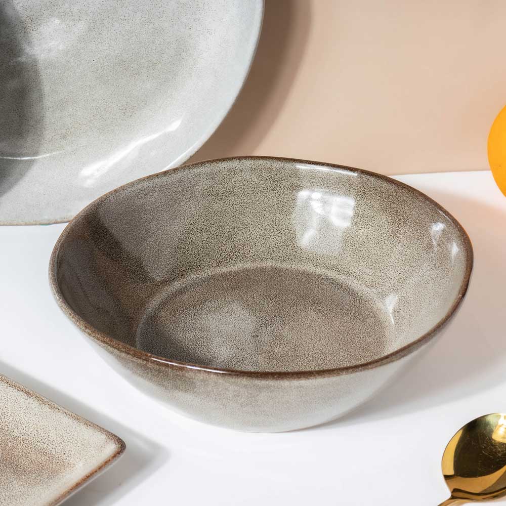 Rustic Handmade Large Serving Bowl Grey 800 ml Nestasia