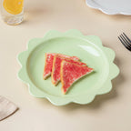 Rosette Ceramic Snack Plate Green 8.5 Inch Nestasia
