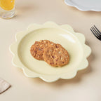 Rosette Ceramic Snack Plate Pastel Yellow 8.5 Inch Nestasia