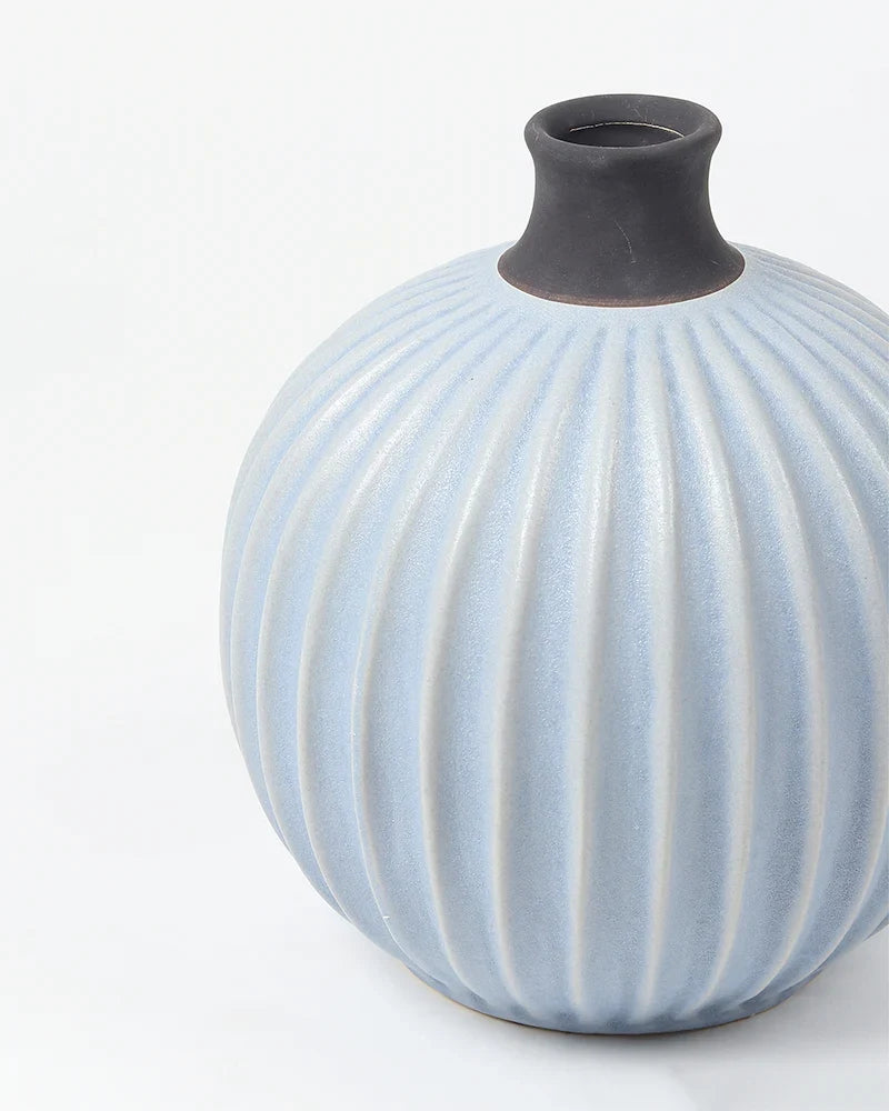 Curved Ceramic Vase for Minimalist Room Decor