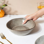 Rustic Handmade Large Serving Bowl Grey 800 ml Nestasia