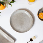 Rustic Handmade Ceramic Snack Plate Grey 8 Inch Nestasia