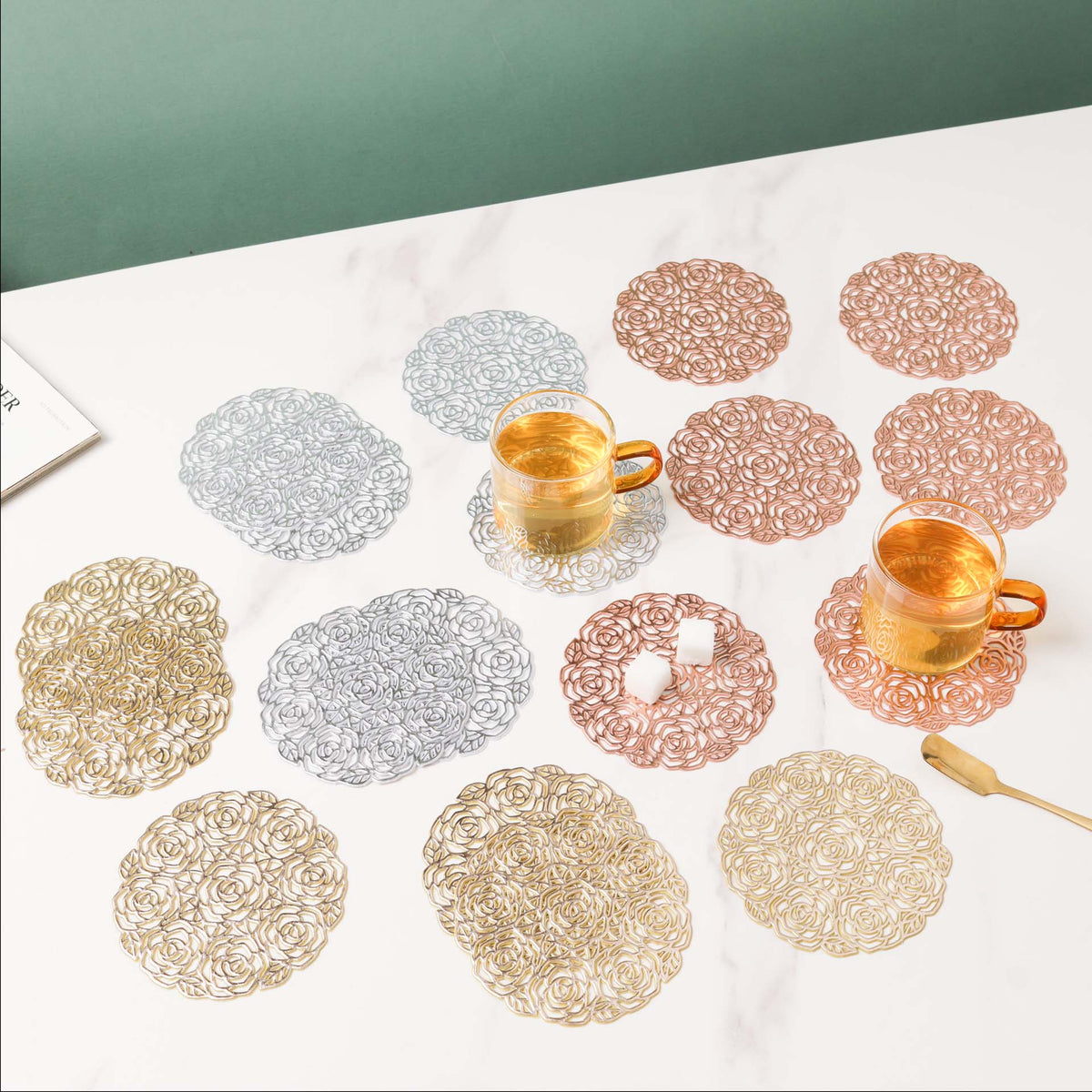 Rose Coaster Set of 6 Nestasia