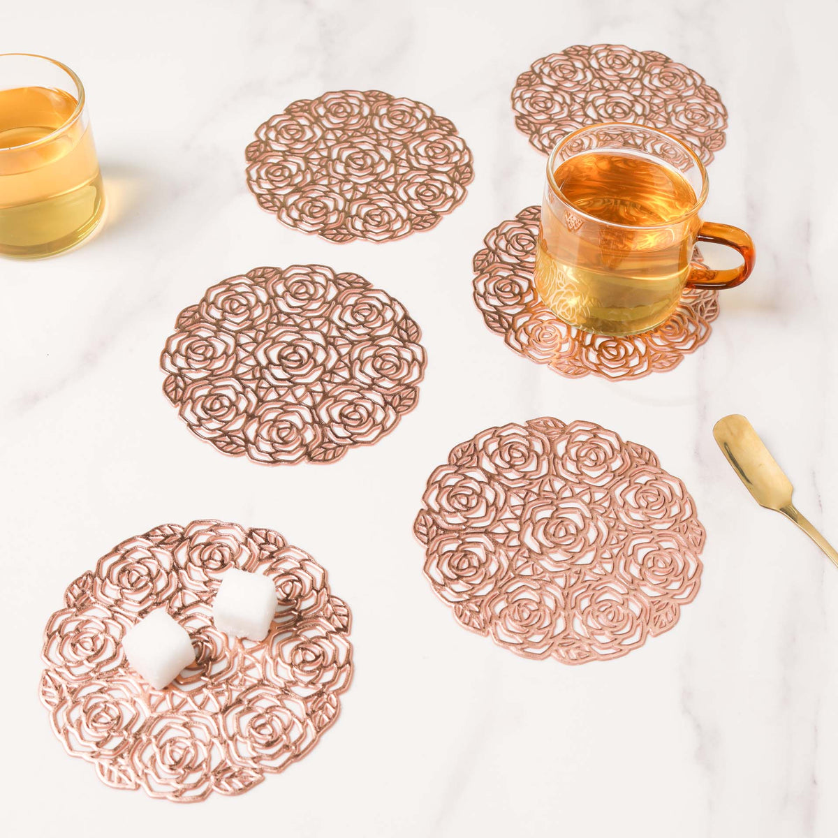 Rose Coaster Set of 6 Nestasia