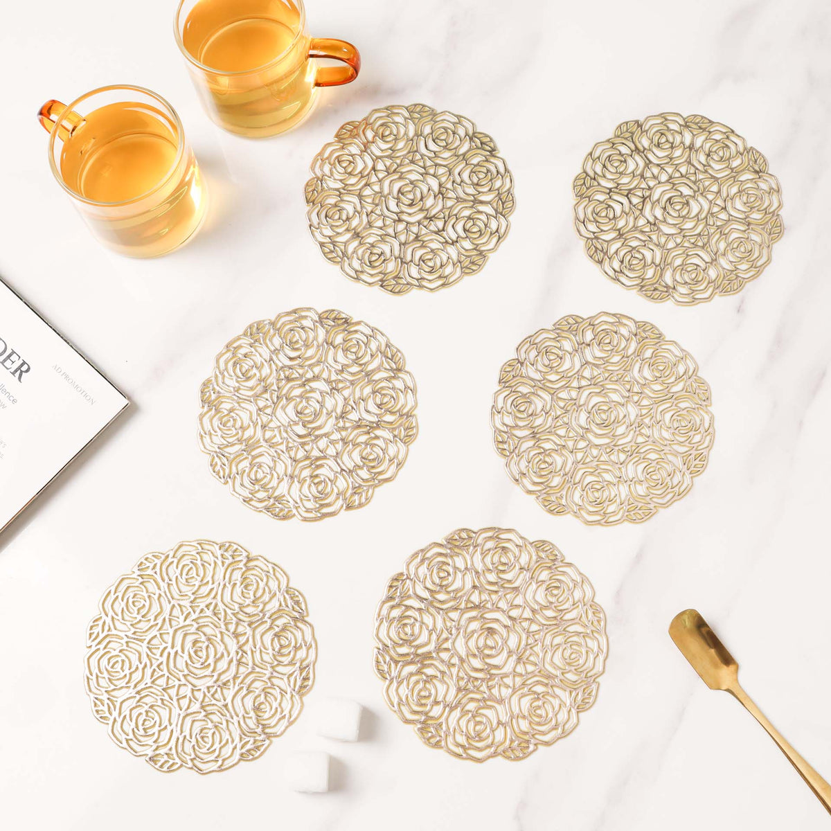 Rose Coaster Set of 6 Nestasia
