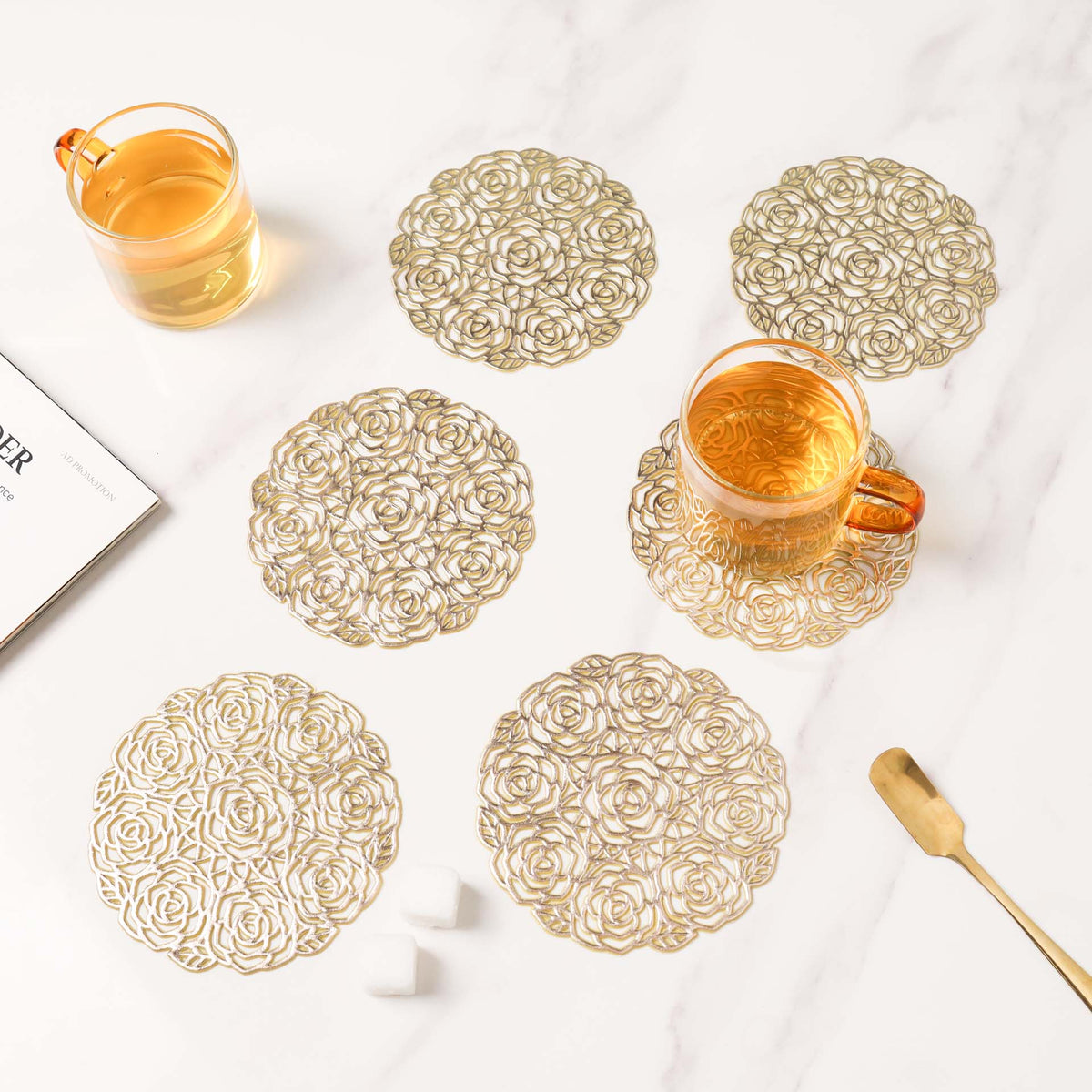 Rose Coaster Set of 6 Nestasia