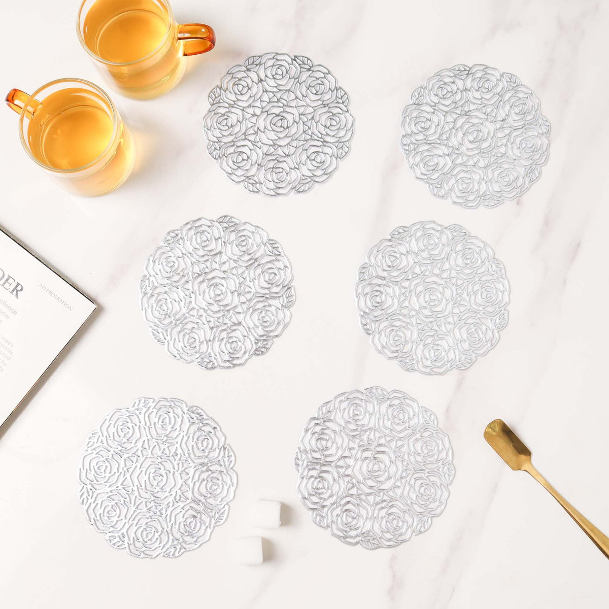 Rose Coaster Set of 6 Nestasia