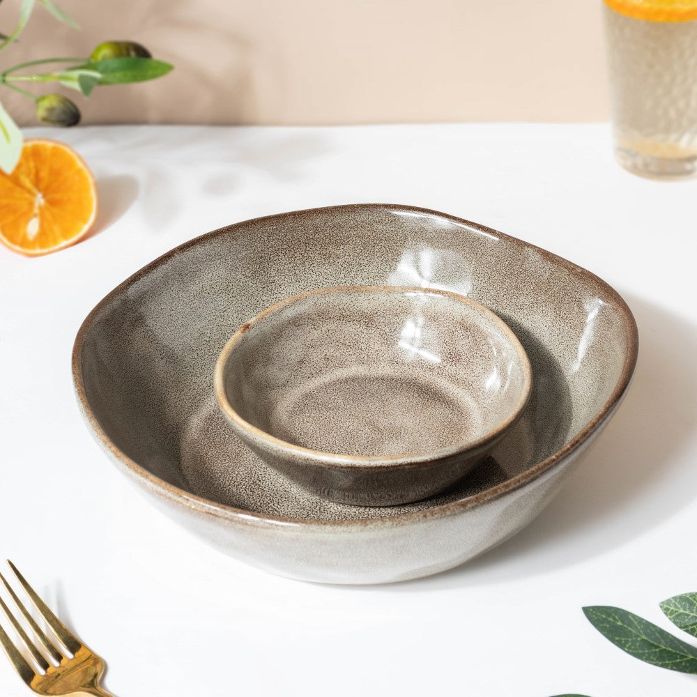 Rustic Handmade Snack Bowl Grey 150 ml Nestasia