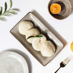 Rustic Handmade Ceramic Long Plate Grey 10 Inch