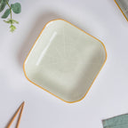 Willow Light Grey Square Ceramic Snack Plate Nestasia