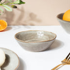 Rustic Handmade Snack Bowl Grey 150 ml Nestasia