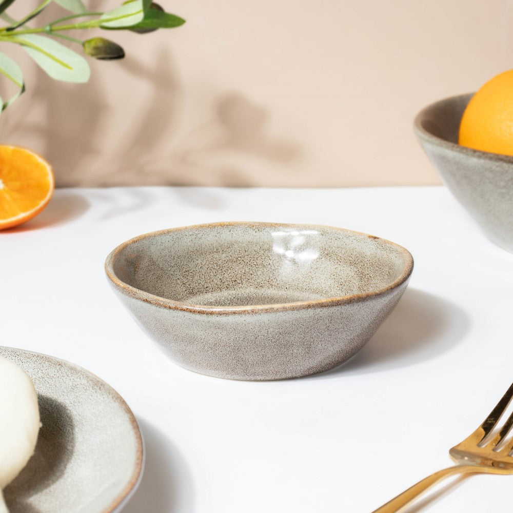 Rustic Handmade Snack Bowl Grey 150 ml Nestasia
