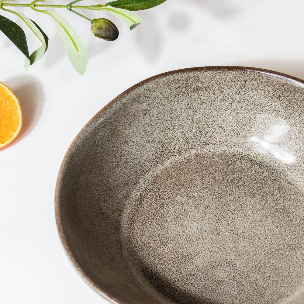 Rustic Handmade Large Serving Bowl Grey 800 ml Nestasia
