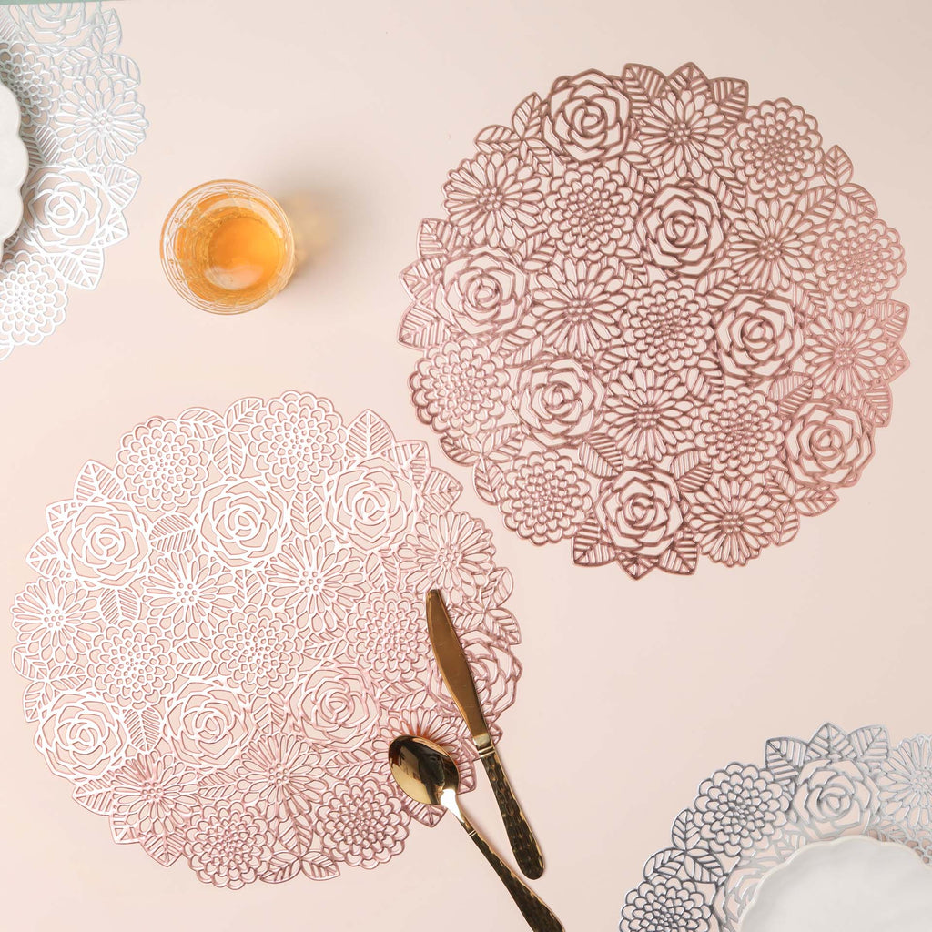 Rose Design Table Mat Set of 2 Nestasia