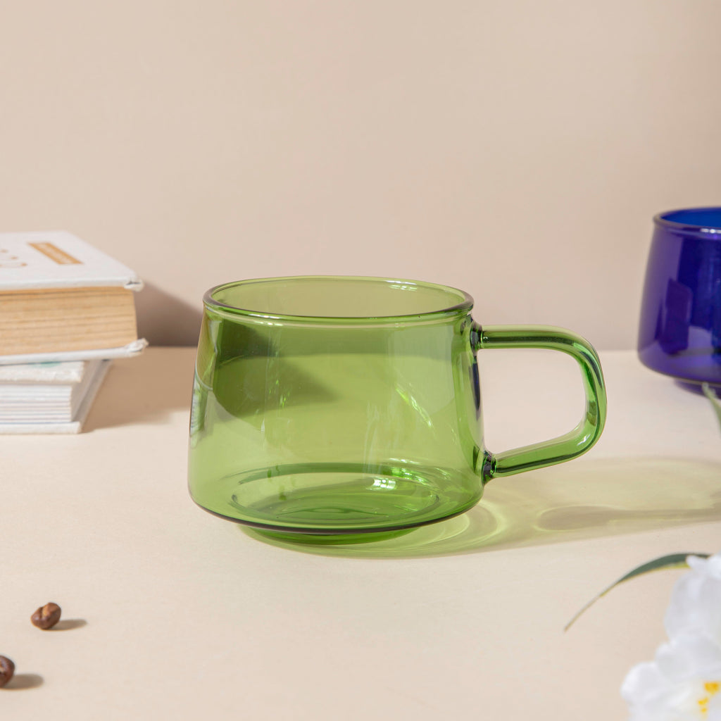 Borosilicate Glass Cup Green Nestasia
