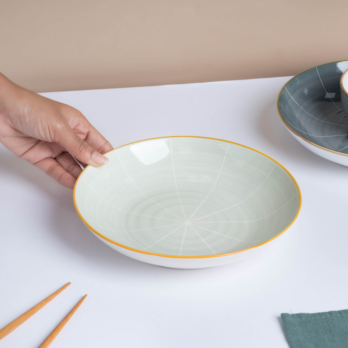 Willow Light Grey Snack Plate 8 inch Nestasia