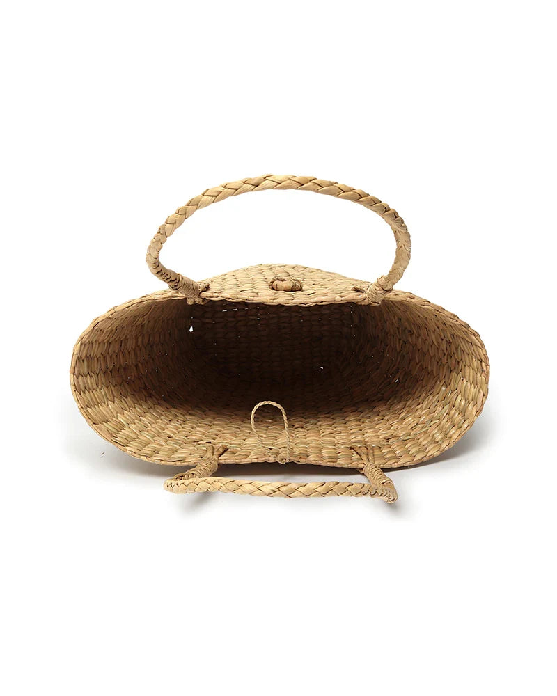 Seagrass Handwoven Marketing Basket & Shoulder Tote