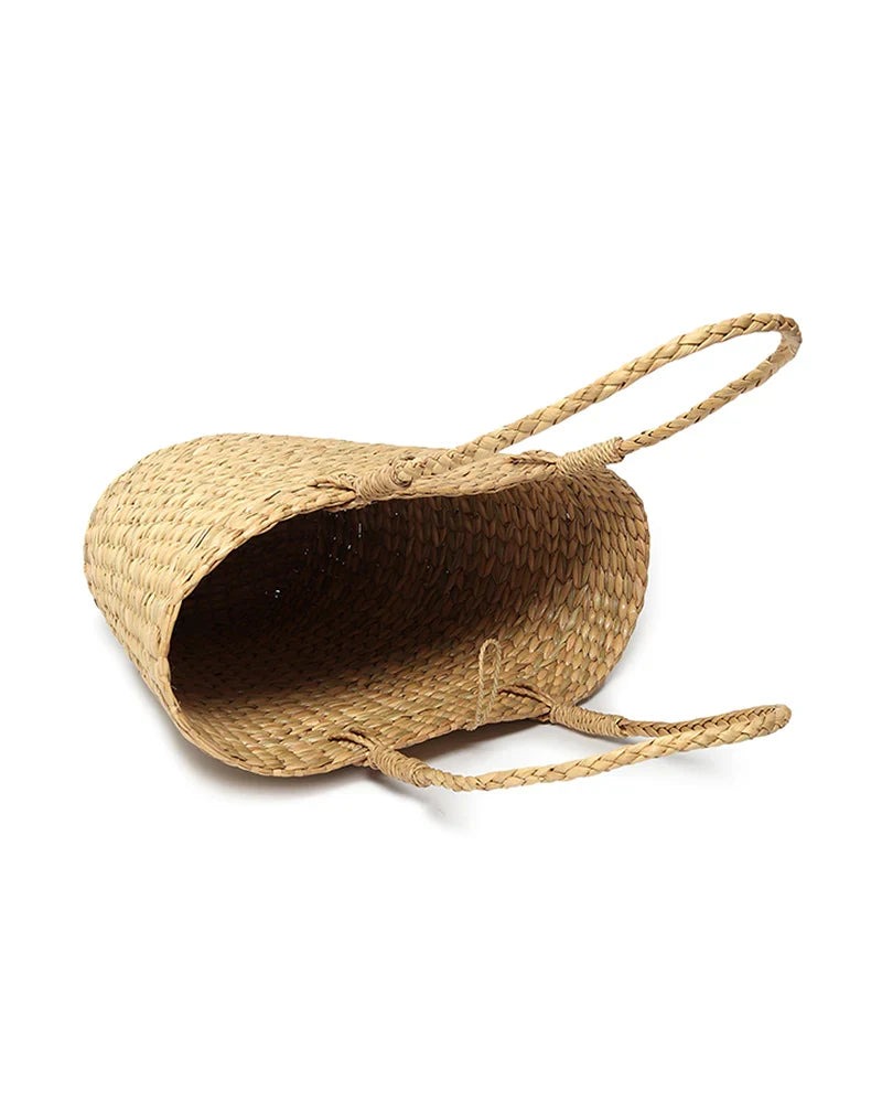 Seagrass Handwoven Marketing Basket & Shoulder Tote