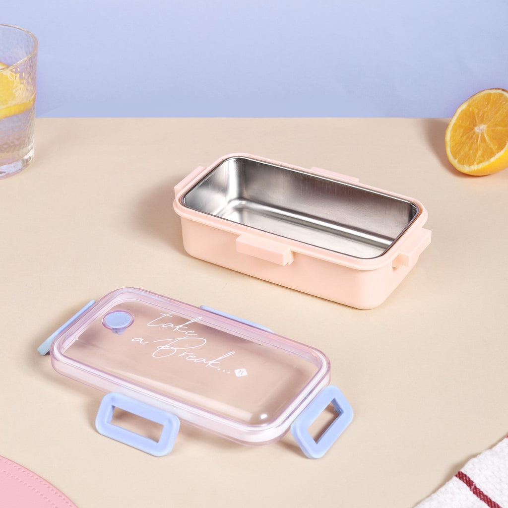 Stainless Steel Lunch Box For Office Small Pink 530ml Nestasia