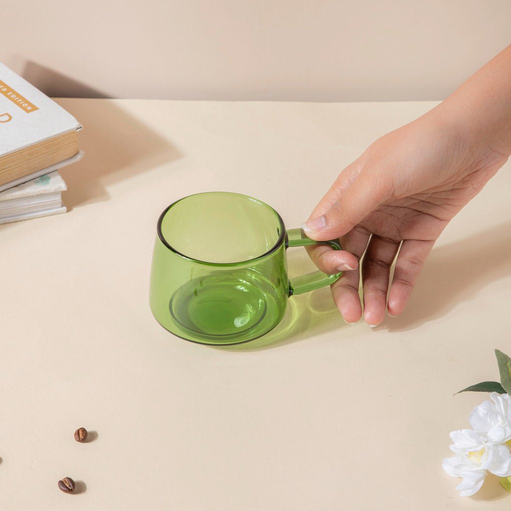 Borosilicate Glass Cup Green Nestasia