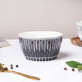 Philocaly Linear Patterned Soup Bowl Black 250 ml Nestasia