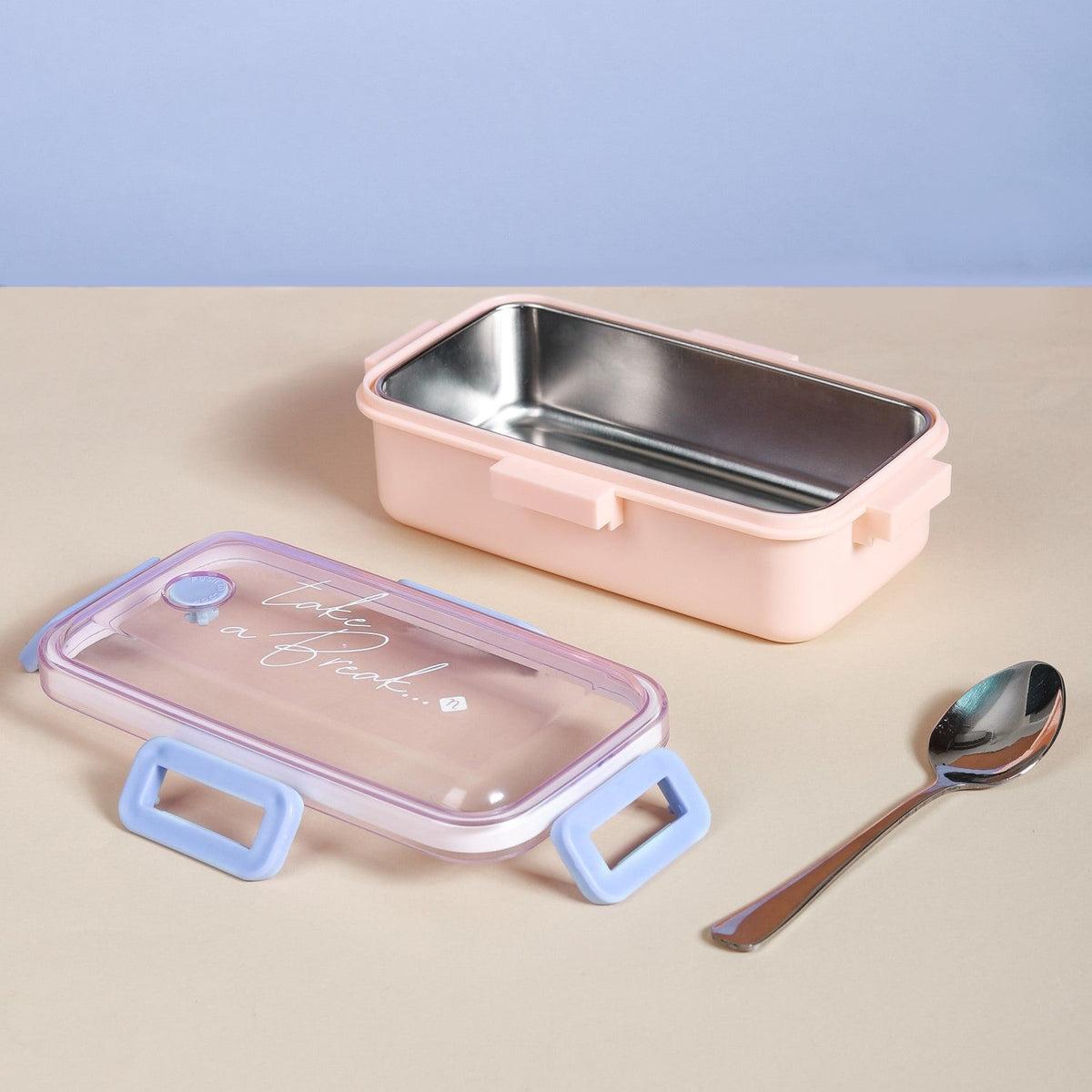 Stainless Steel Lunch Box For Office Small Pink 530ml Nestasia