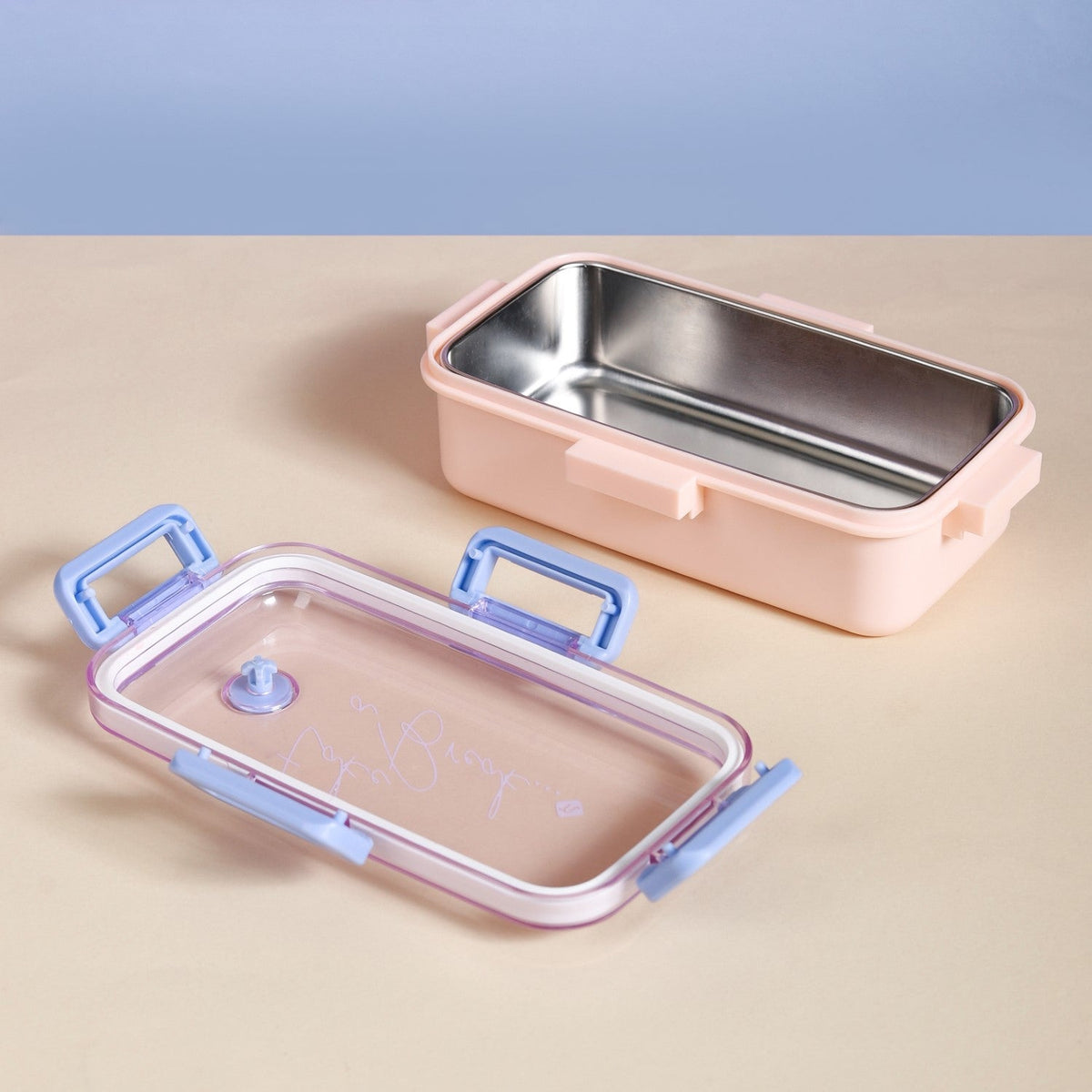 Stainless Steel Lunch Box For Office Small Pink 530ml Nestasia