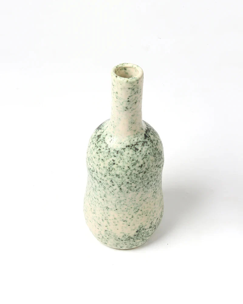 Glossy Green Ceramic Flower Pot for Tabletop Decor