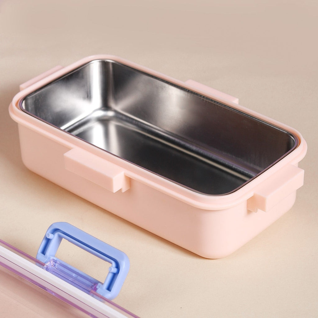 Stainless Steel Lunch Box For Office Small Pink 530ml Nestasia