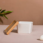 White Ceramic Planter Square Set Of 4 Nestasia