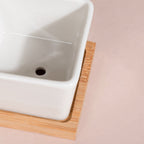White Ceramic Planter Square Set Of 4 Nestasia