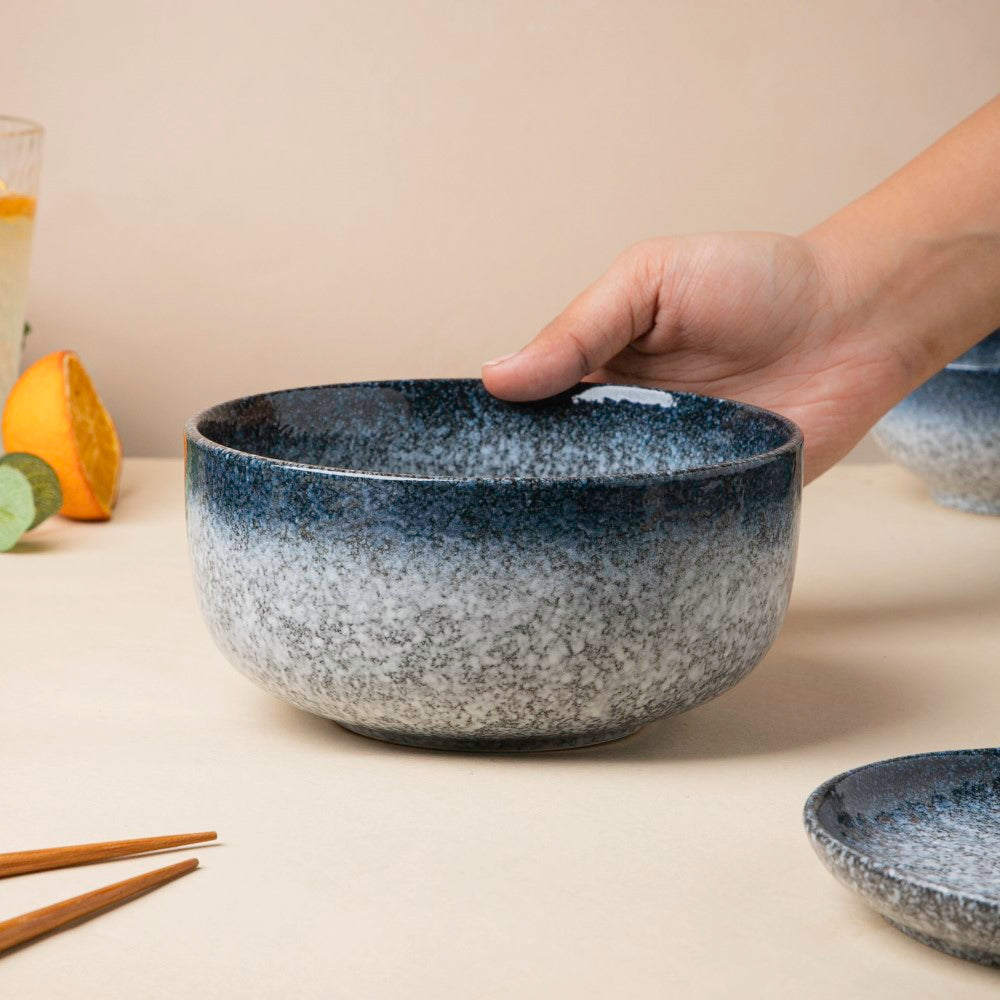 Pebble Glazed Curry Bowl Blue Grey 500 ml Nestasia