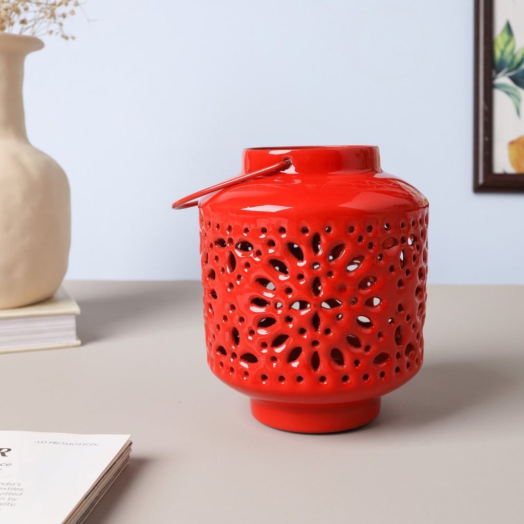 Metal Lantern Red Nestasia