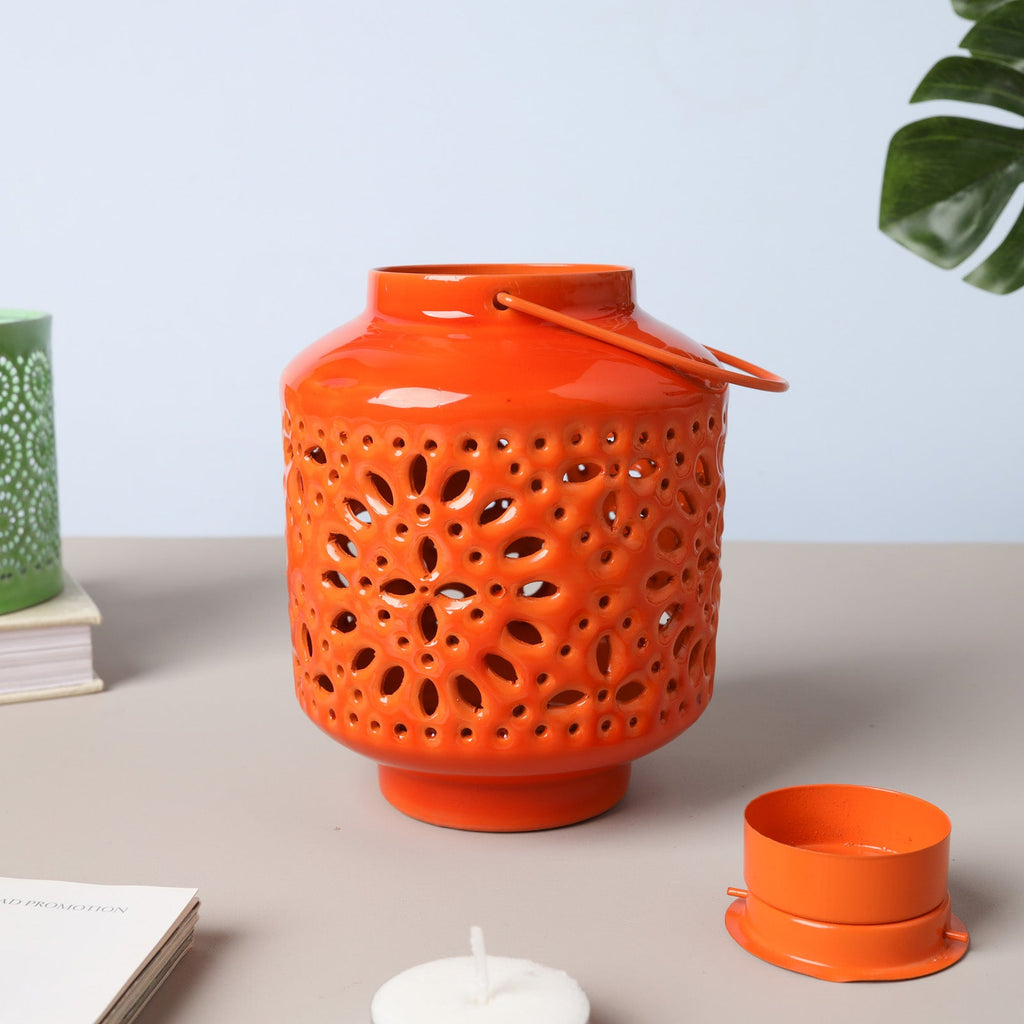 Metal Lantern Orange Nestasia