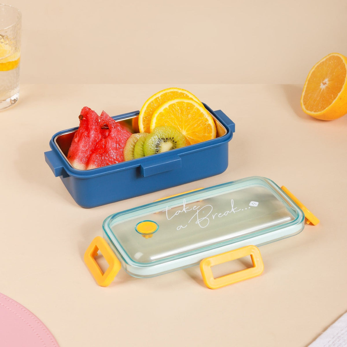 Stainless Steel Tiffin Box Small Blue 530ml Nestasia