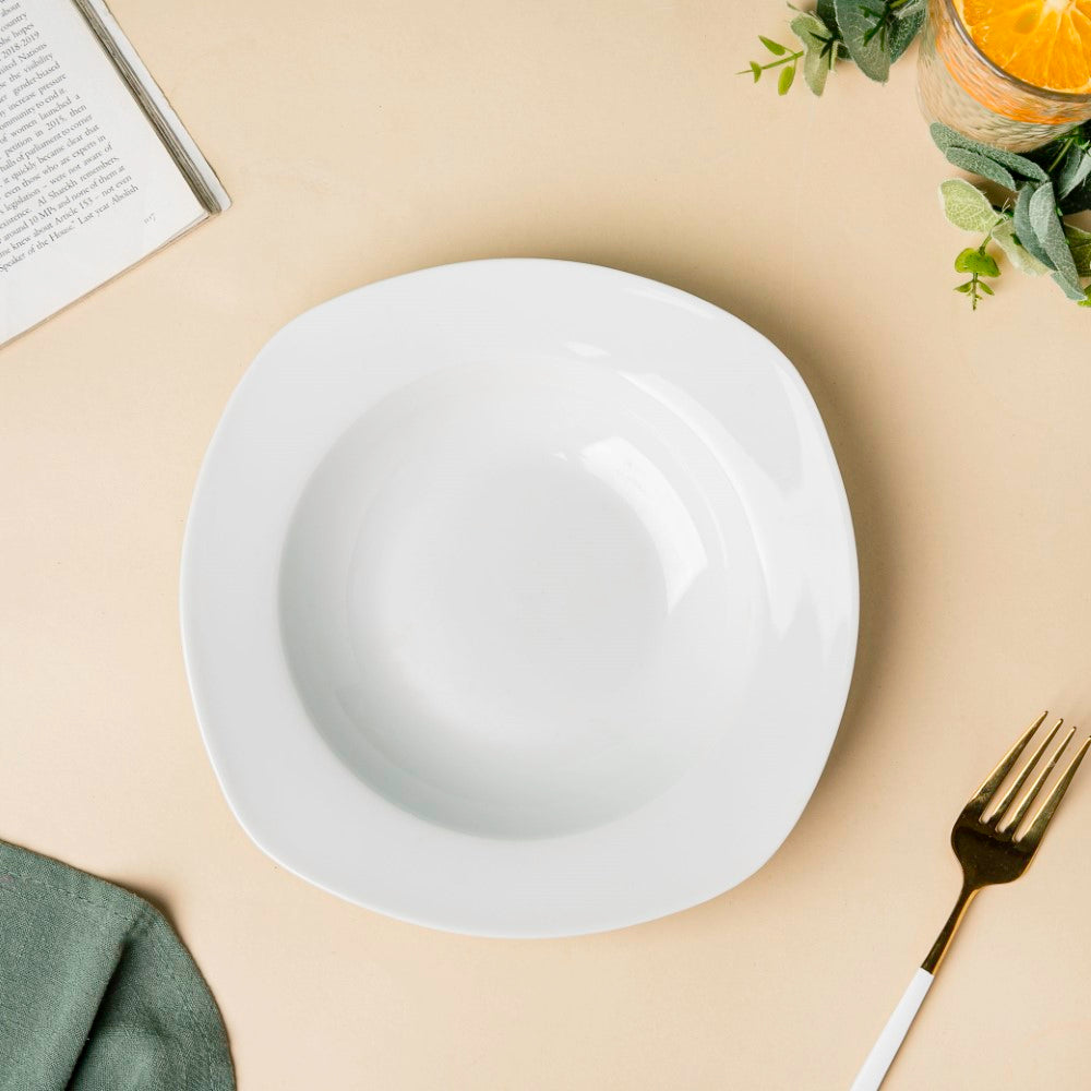 Ceramic Pasta Plate White 8.5 Inch Nestasia
