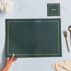 Leather Placemat And Coaster Set of 2 Nestasia