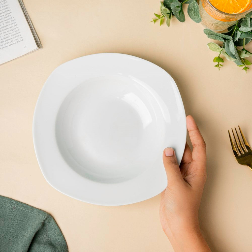 Ceramic Pasta Plate White 8.5 Inch Nestasia