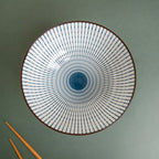 Meraki Striped Ceramic Serving Bowl 800 ml Nestasia