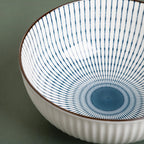 Meraki Striped Ceramic Serving Bowl 800 ml Nestasia