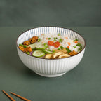 Meraki Striped Ceramic Serving Bowl 800 ml Nestasia